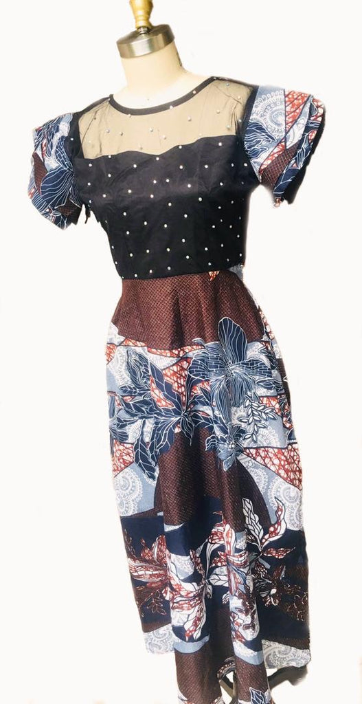 Sade:  Simple Ankara Print Dress for Women