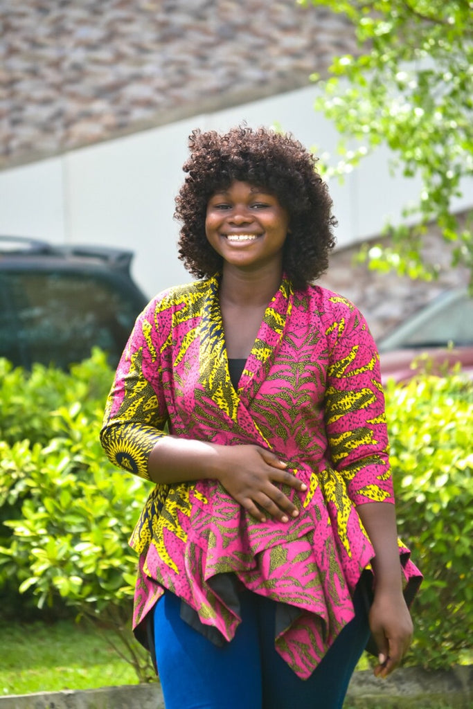 Zoe African Print Peplum Jacket :