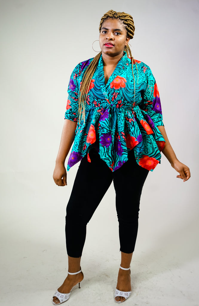Valentina Ankara Print Peplum Jacket: This Jacket is on fire!