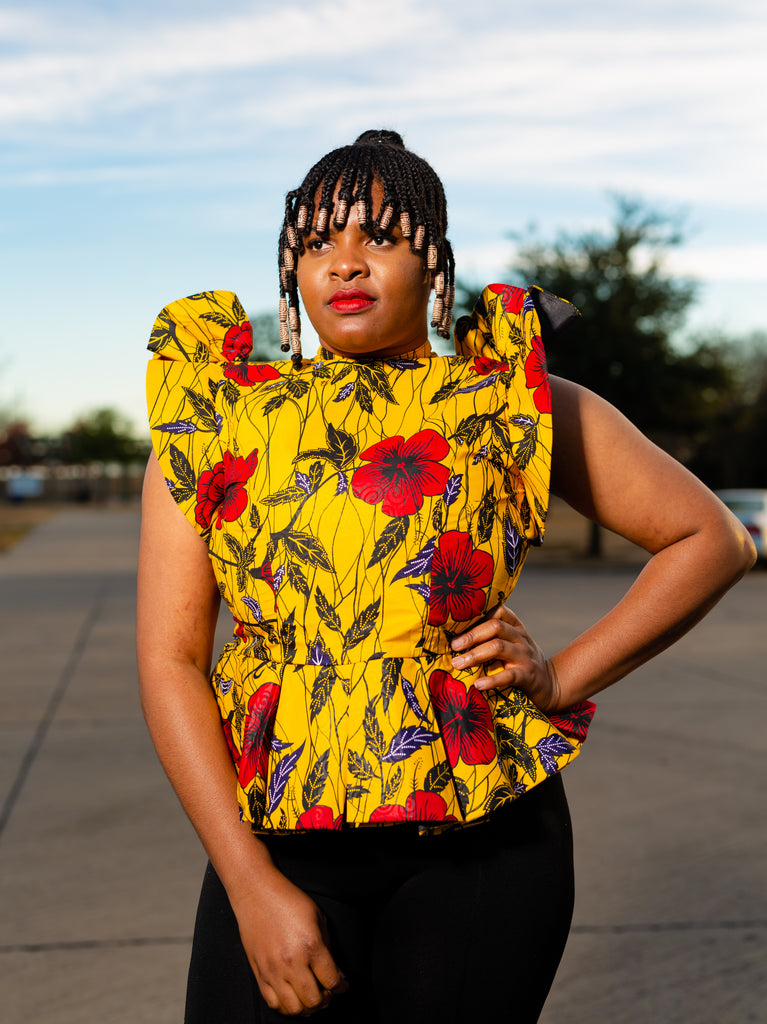 Anny African Print Peplum Top For Ladies