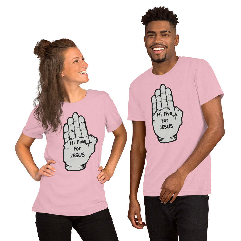 Hi five for Jesus Tee Unisex Short Sleeve Jersey T-Shirt