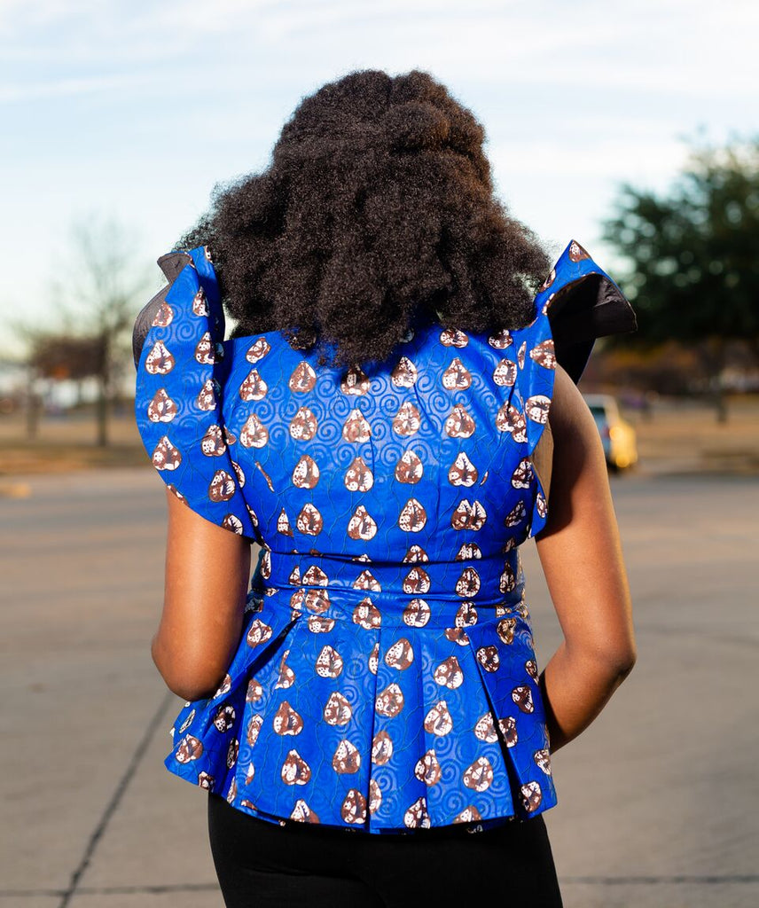 Evelyn: Blue beautiful Ankara design