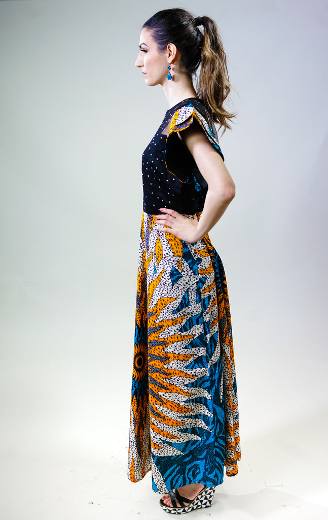 Sun Spread: African Print Dress for Women