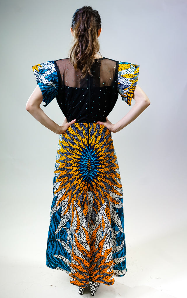 Sun Spread: African Print Dress for Women