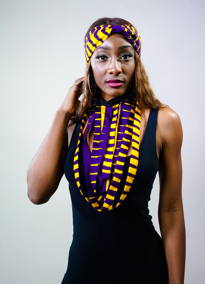 Nikki: Lovely African Print Neck Piece and Headband