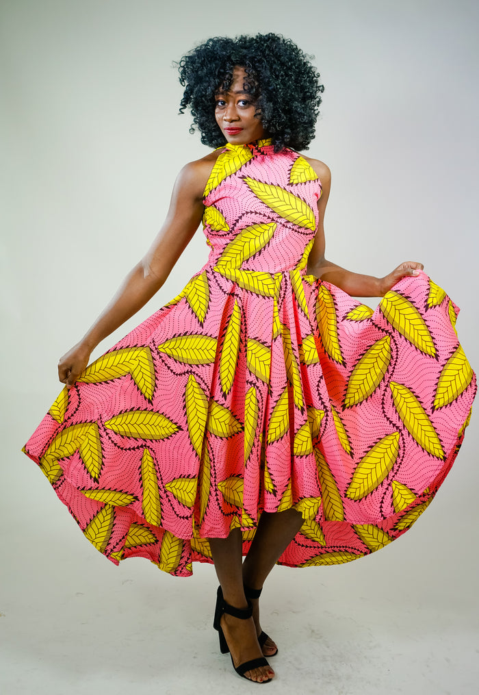 African Mix Print High-low Dress