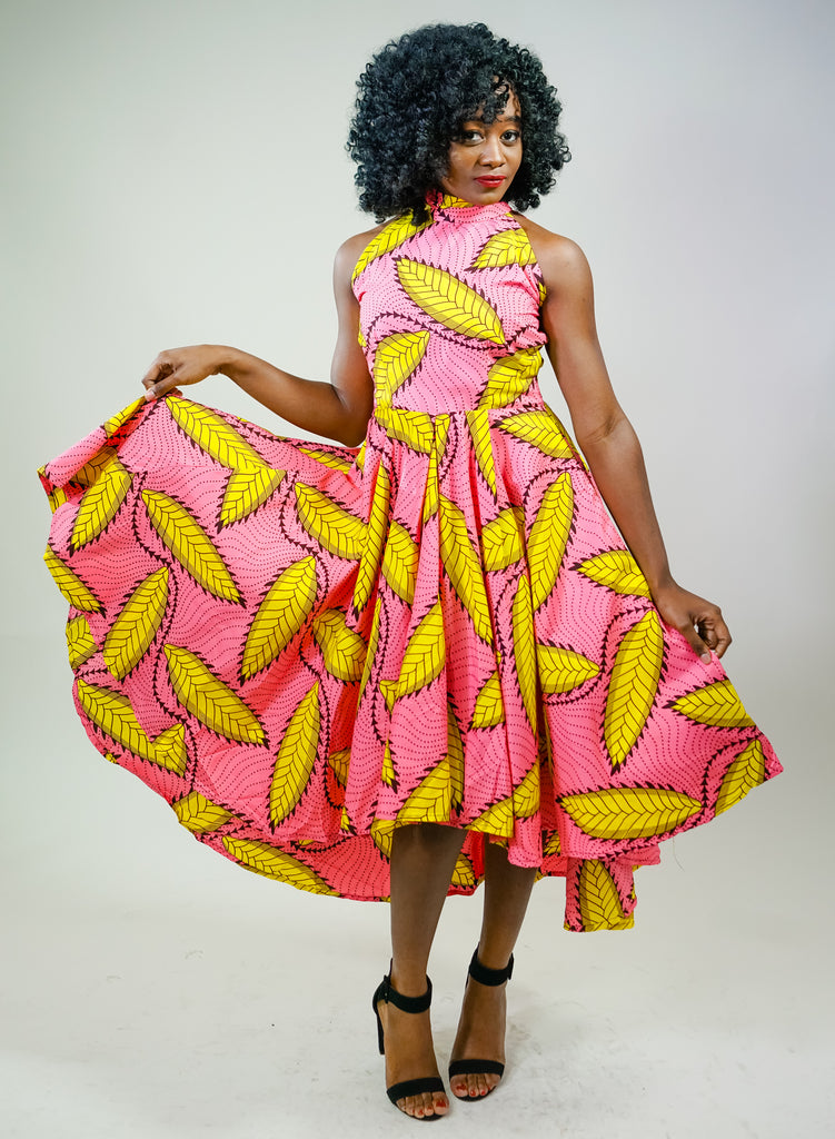 African Mix Print High-low Dress