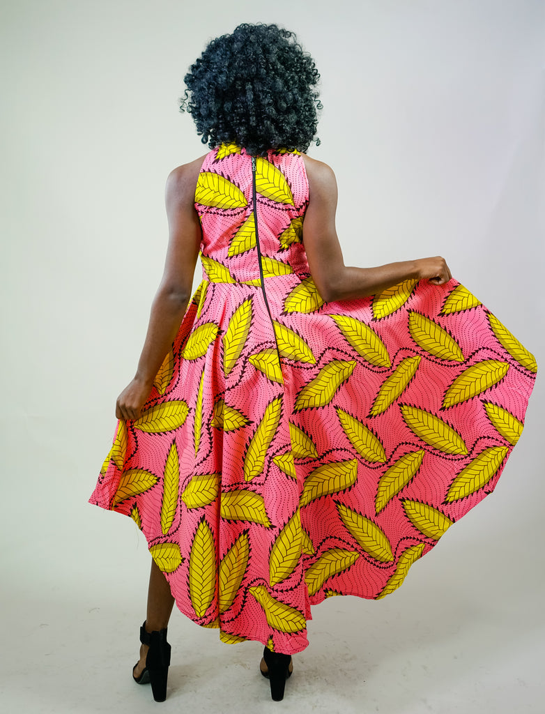 African Mix Print High-low Dress