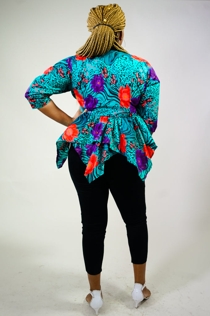 Valentina Ankara Print Peplum Jacket: This Jacket is on fire!