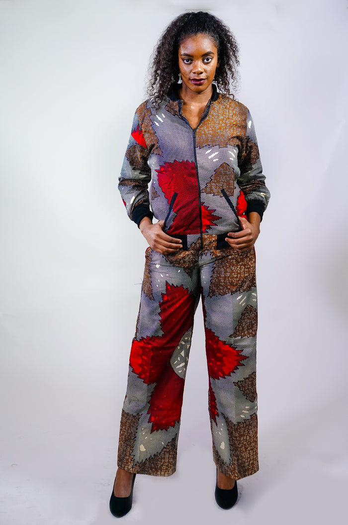 Lila African Print Bomber jacket