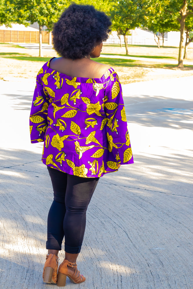 Ezinne Ankara Top African Print Off-Shoulder Top