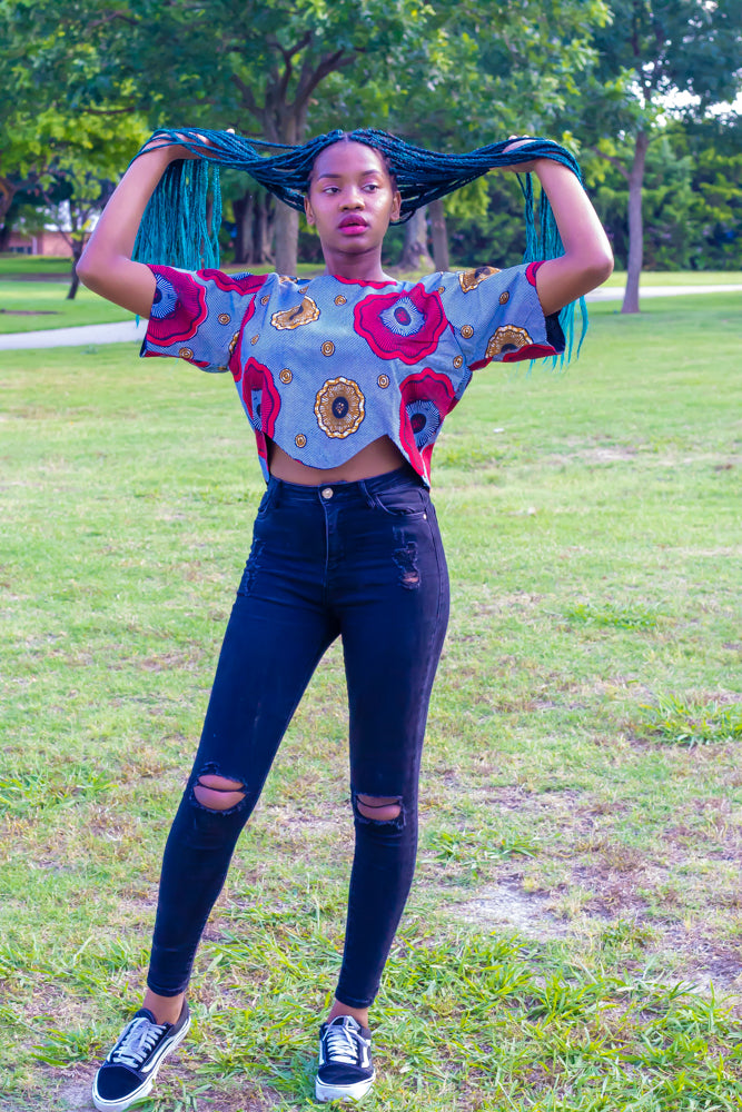 Ariana: Ankara Design Crop Top For Ladies