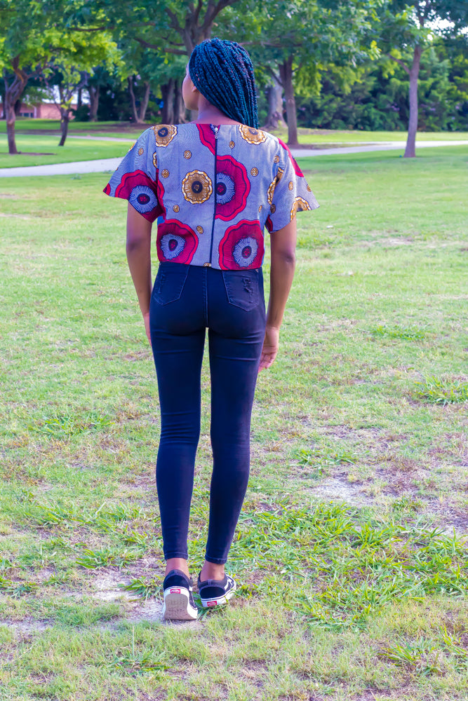 Ariana: Ankara Design Crop Top For Ladies