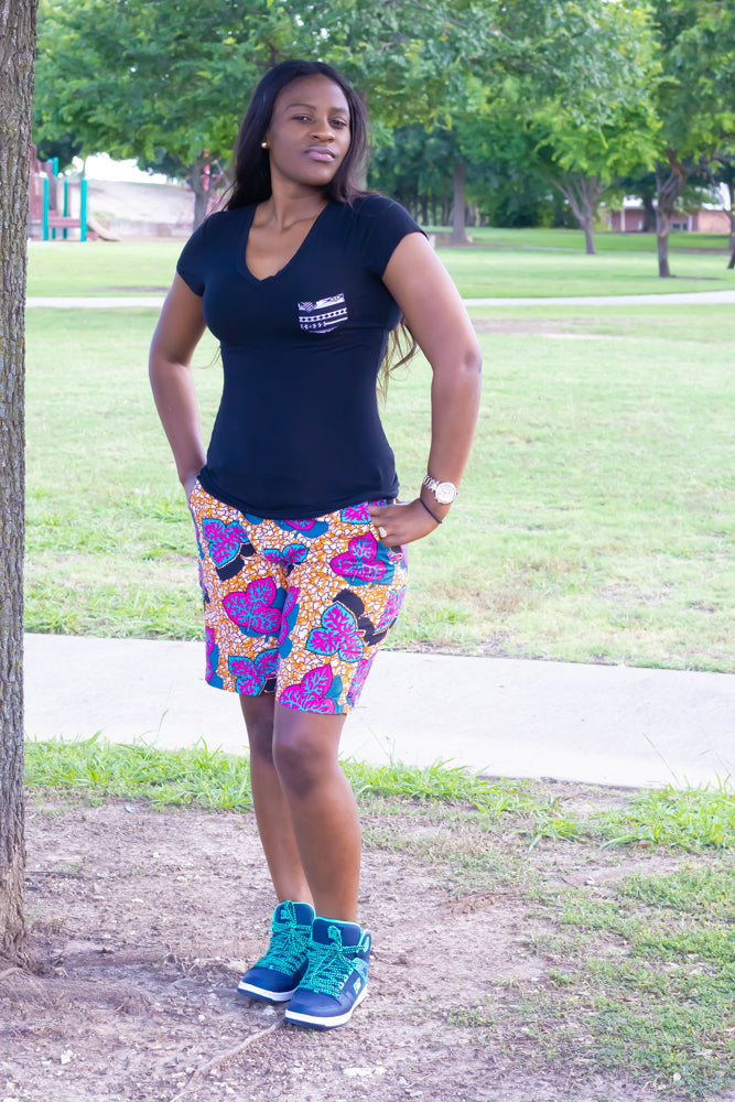 Serenity: Pure African Fabric Pant Short Design