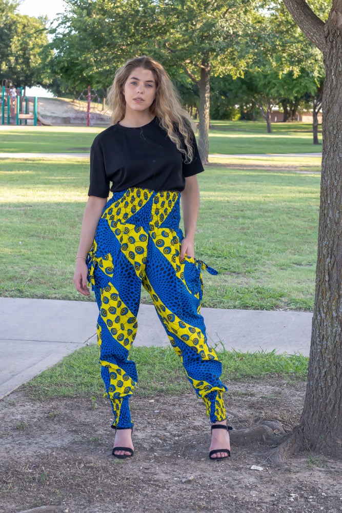 Jean Ankara Print High Waisted Gathered Pant With Side Pockets: Style To Suit Your Taste