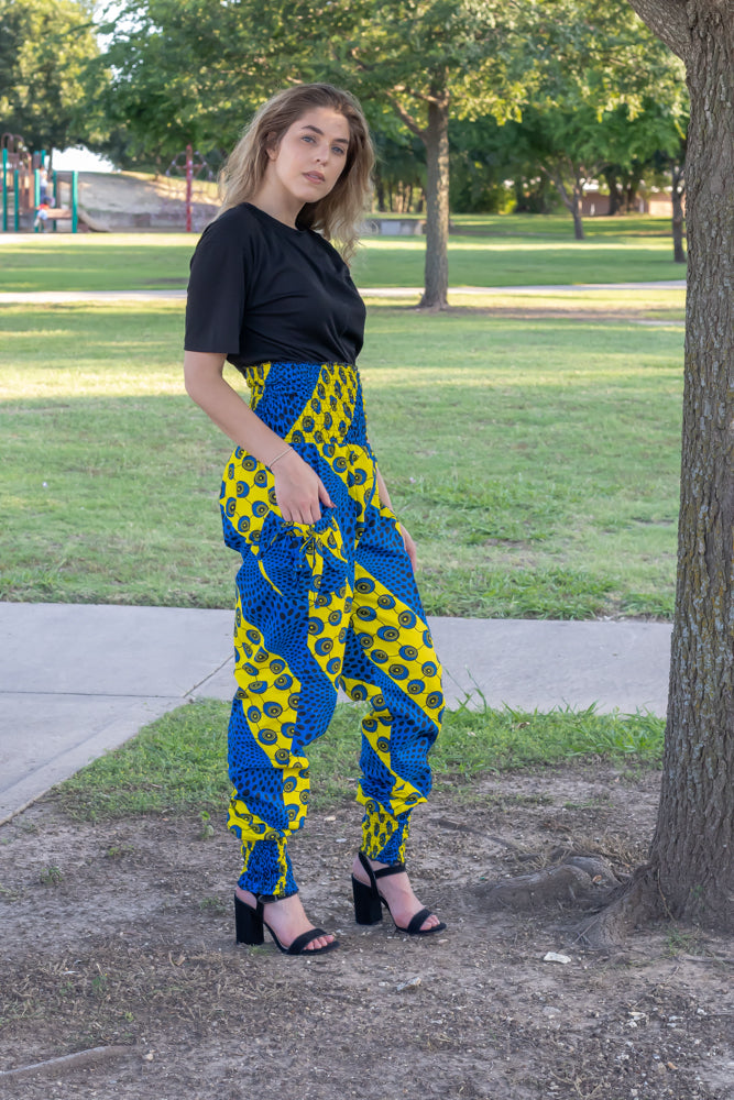 Jean Ankara Print High Waisted Gathered Pant With Side Pockets: Style To Suit Your Taste