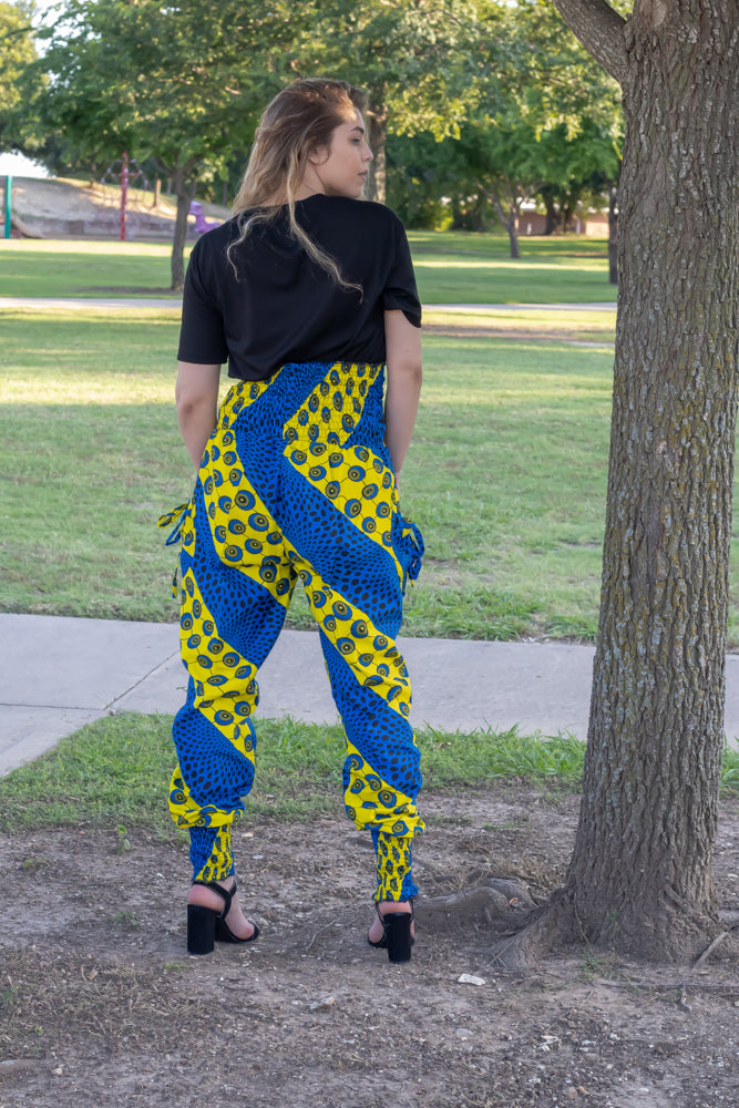 Jean Ankara Print High Waisted Gathered Pant With Side Pockets: Style To Suit Your Taste