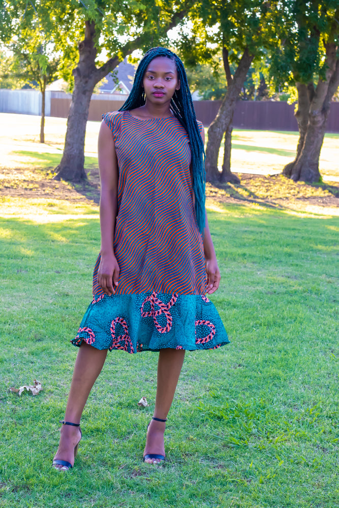 Brianna: Short African Print Dress For Women