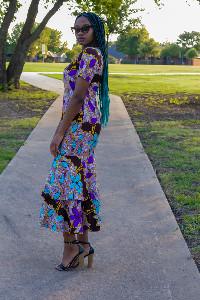 Alora Ankara Neck Embellished Dress: Straight Up Look for Your Occasion