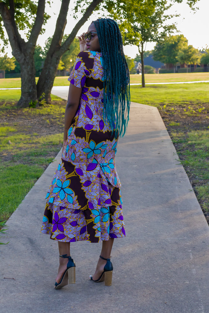 Alora Ankara Neck Embellished Dress: Straight Up Look for Your Occasion