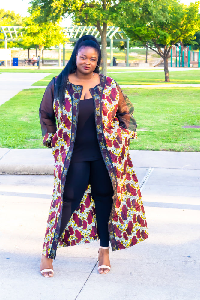 Long ankara outlet jacket