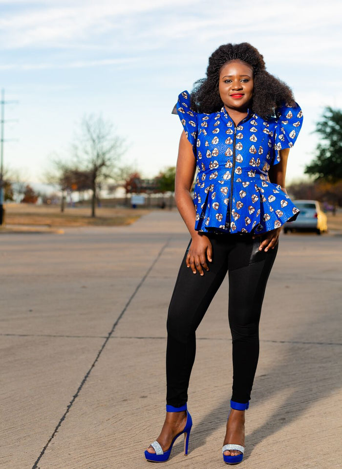 Evelyn: Blue beautiful Ankara design