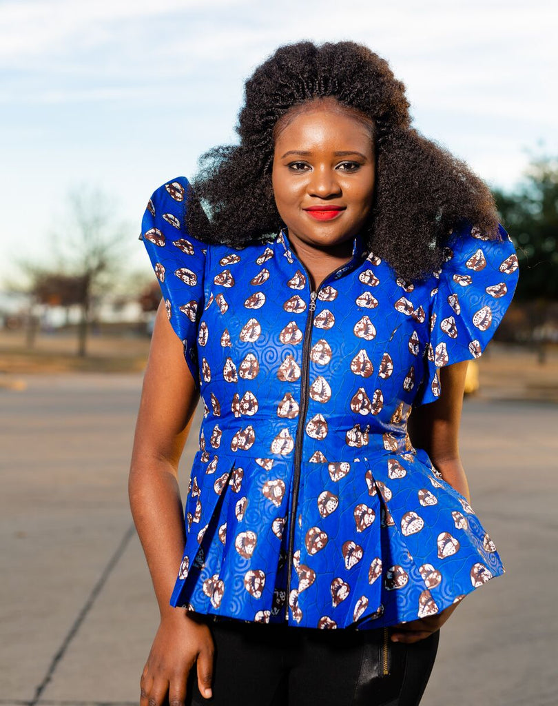 Evelyn: Blue beautiful Ankara design