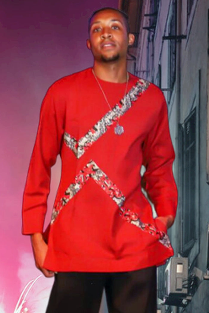 Amare: Beautiful Red Long Sleeve Shirt For Men