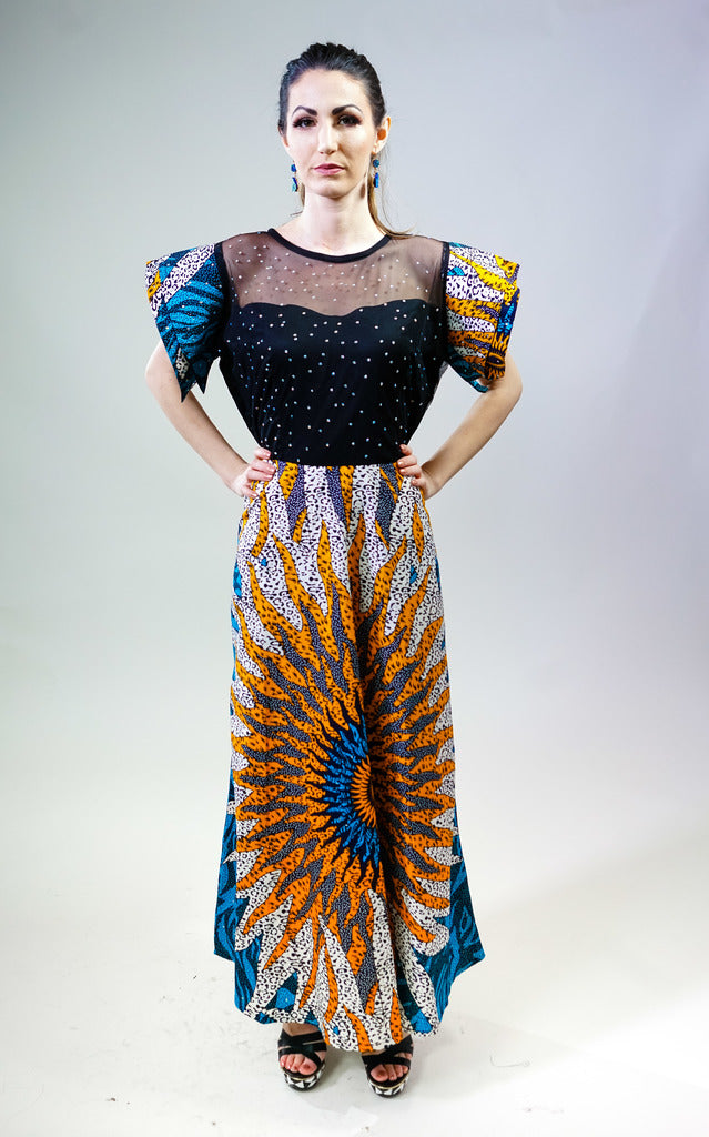 Sun Spread: African Print Dress for Women