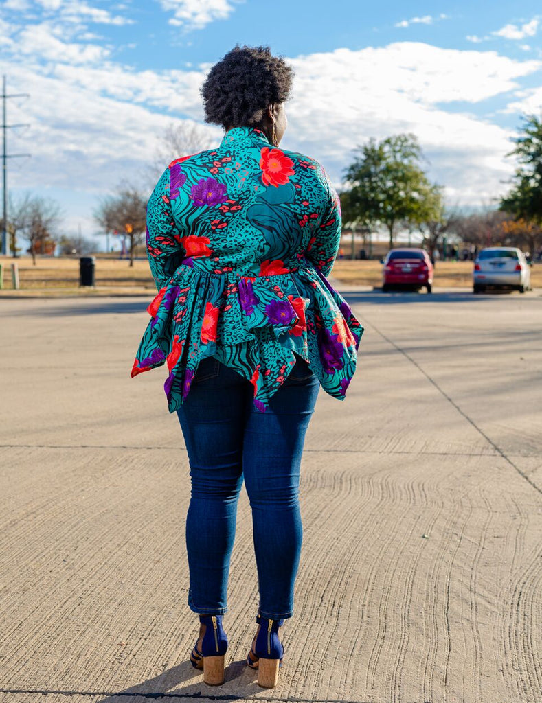 Valentina Ankara Print Peplum Jacket: This Jacket is on fire!