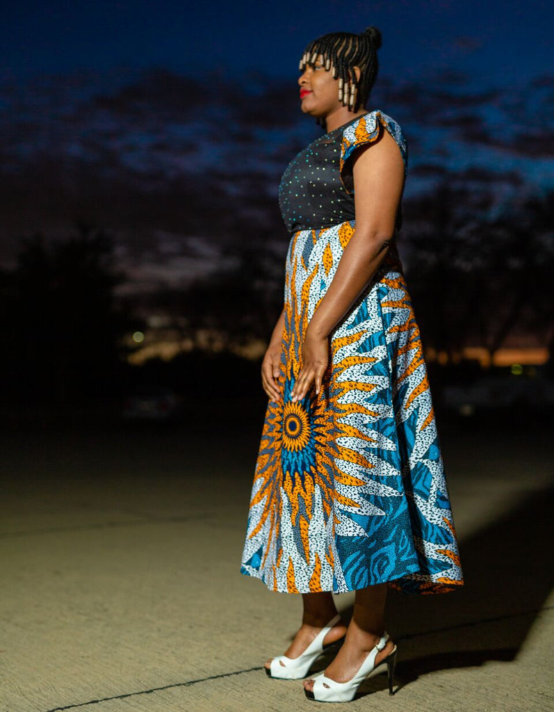 Sun Spread: African Print Dress for Women