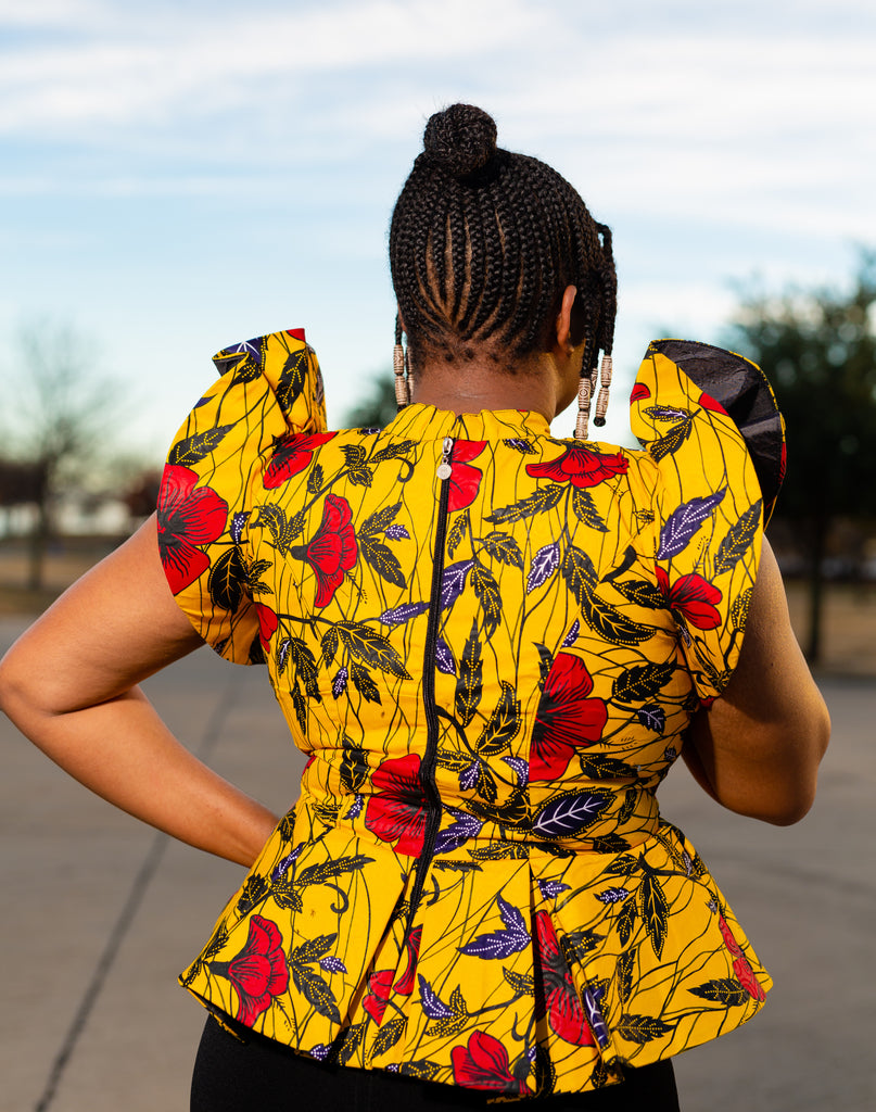 Anny African Print Peplum Top For Ladies