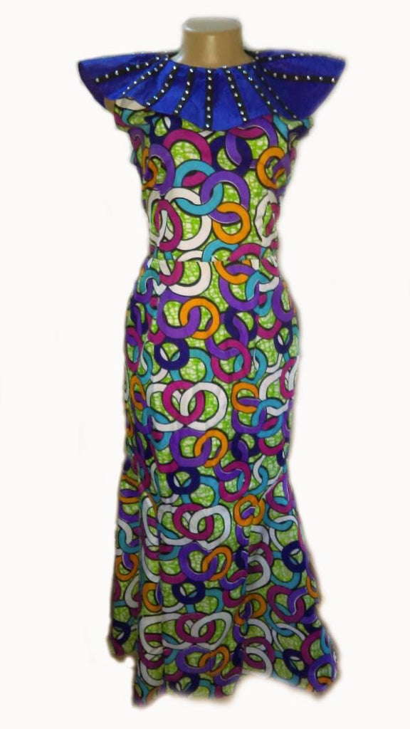 Connected Circles Ankara Print Dress for Women