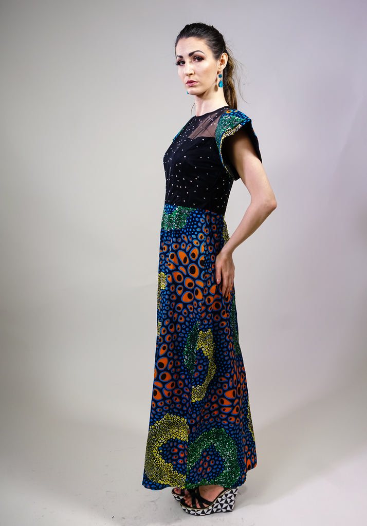 Laura Ankara Print Long Dress