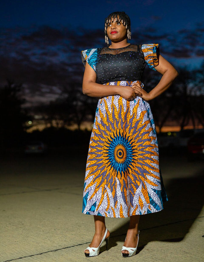 Sun Spread: African Print Dress for Women