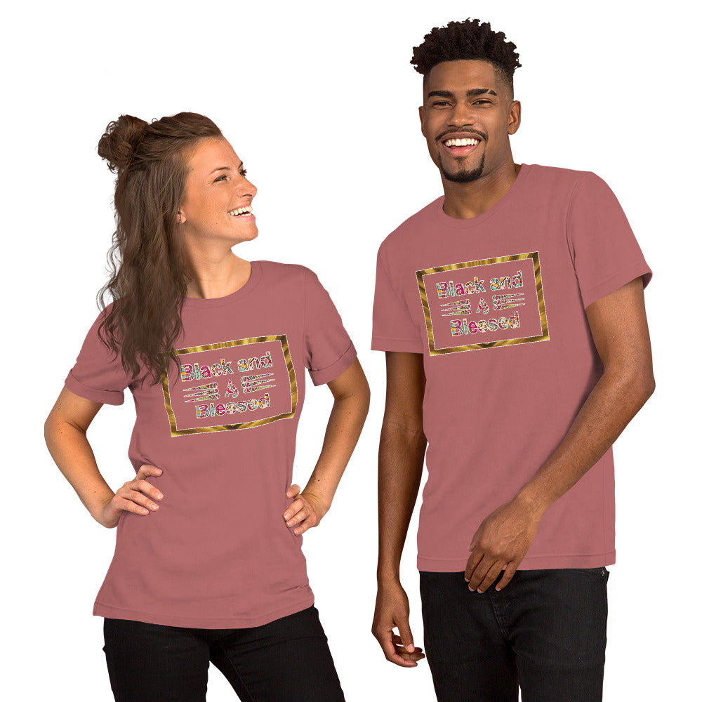 Black and Blessed Couple's Tee Unisex Short Sleeve  Shirt Jersey T-Shirt For all