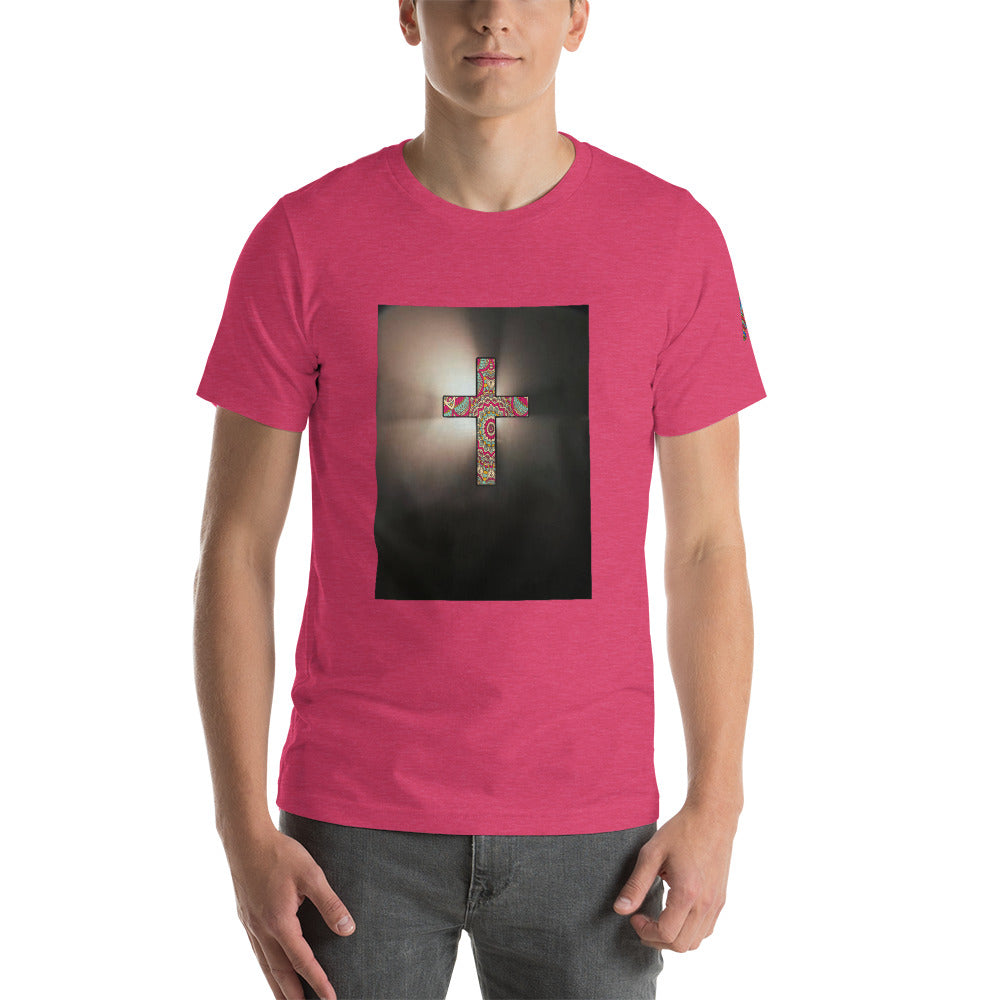 African Print Cross designed T-shirt Short-Sleeve Unisex T-Shirt