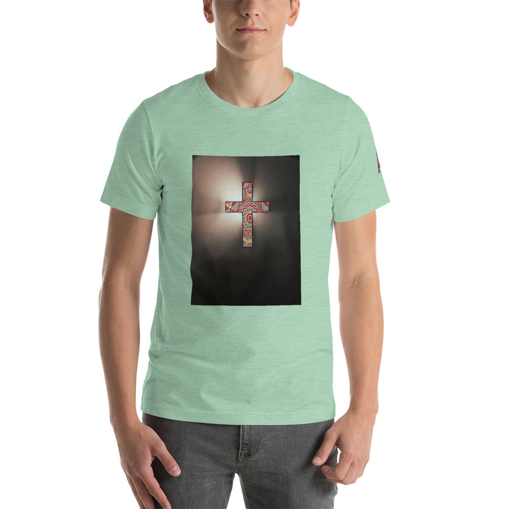 African Print Cross designed T-shirt Short-Sleeve Unisex T-Shirt