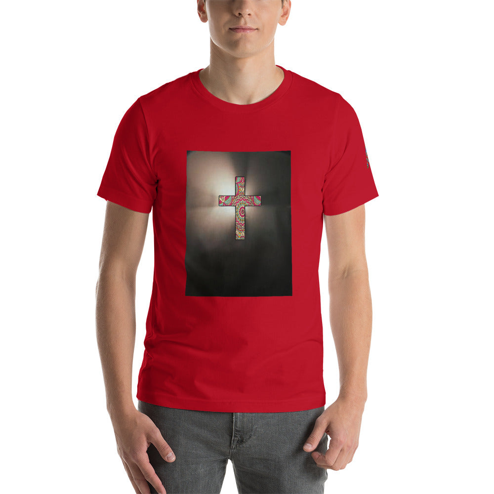 African Print Cross designed T-shirt Short-Sleeve Unisex T-Shirt