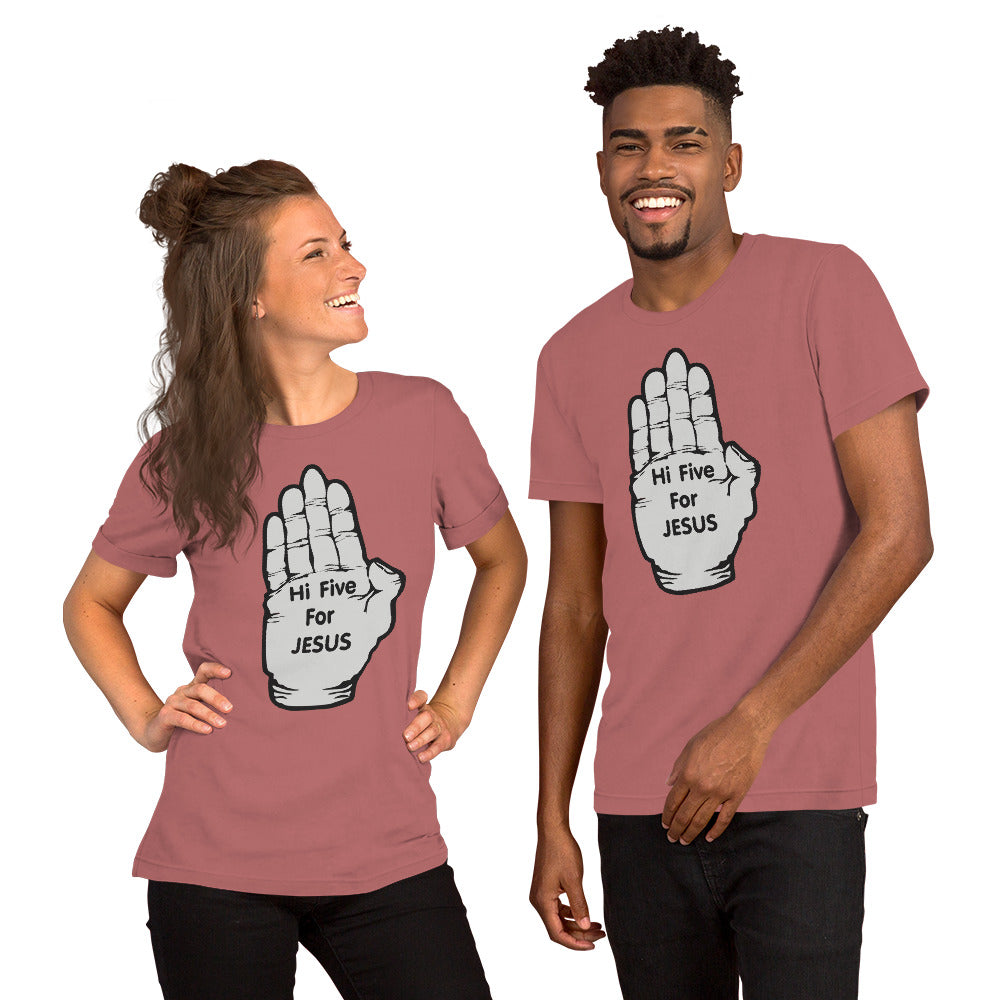 Hi five for Jesus Tee Unisex Short Sleeve Jersey T-Shirt