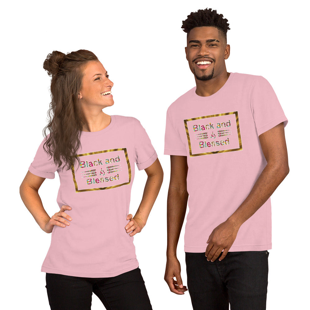 Black and Blessed Couple's Tee Unisex Short Sleeve  Shirt Jersey T-Shirt For all