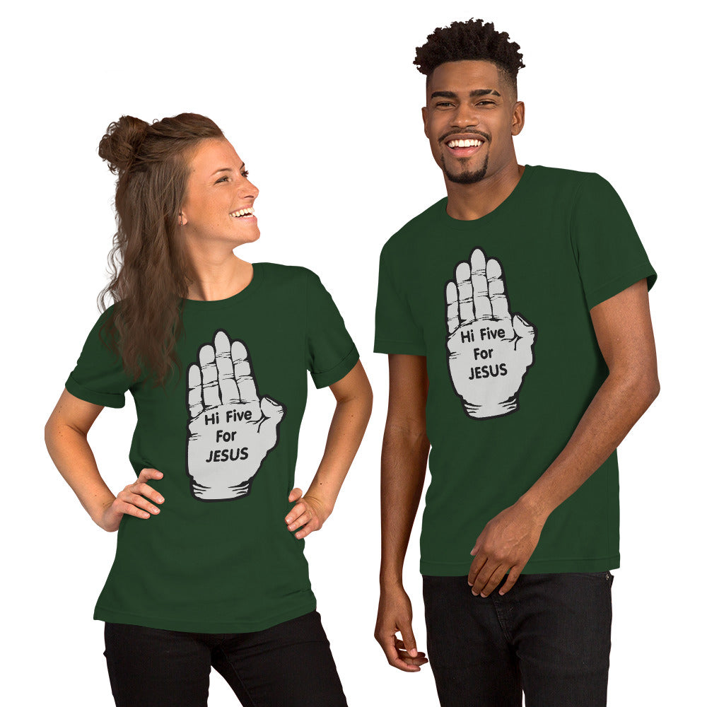 Hi five for Jesus Tee Unisex Short Sleeve Jersey T-Shirt