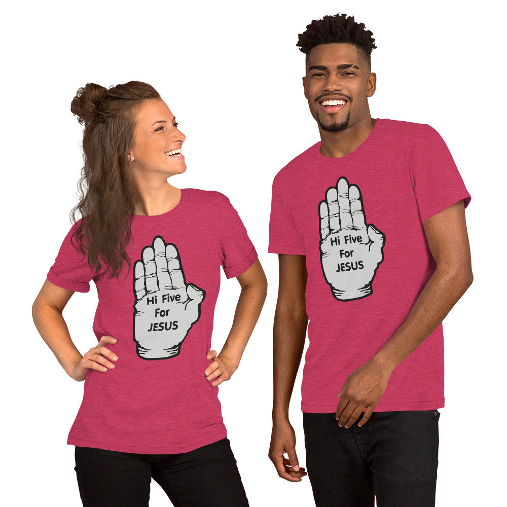 Hi five for Jesus Tee Unisex Short Sleeve Jersey T-Shirt