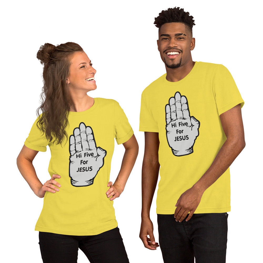 Hi five for Jesus Tee Unisex Short Sleeve Jersey T-Shirt