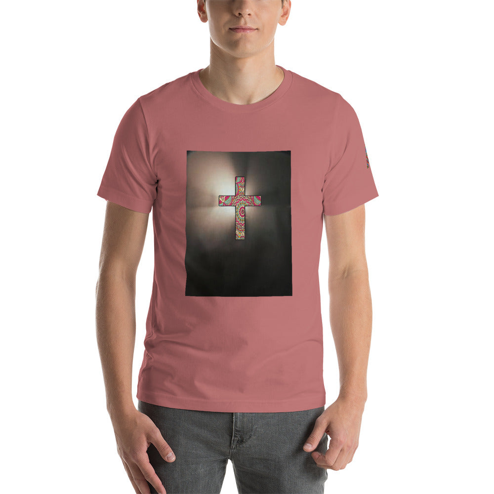 African Print Cross designed T-shirt Short-Sleeve Unisex T-Shirt