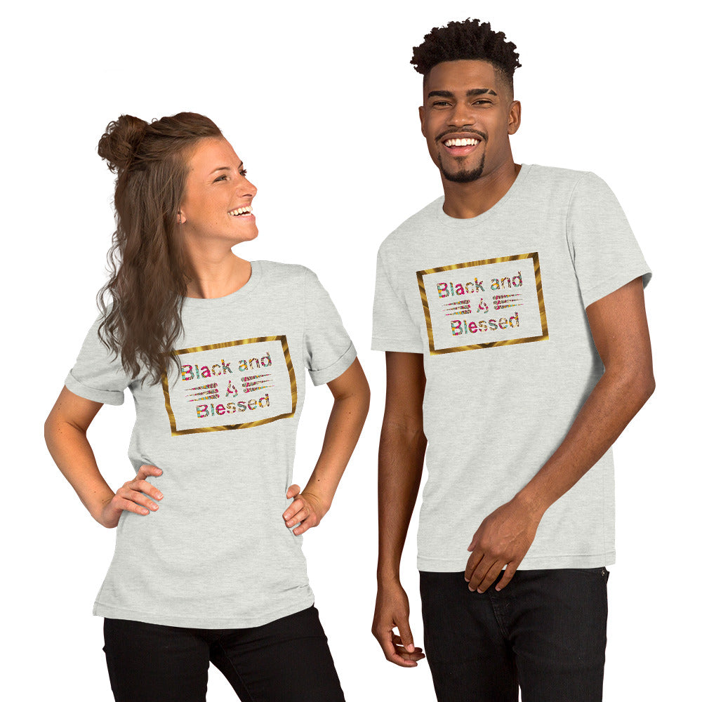 Black and Blessed Couple's Tee Unisex Short Sleeve  Shirt Jersey T-Shirt For all