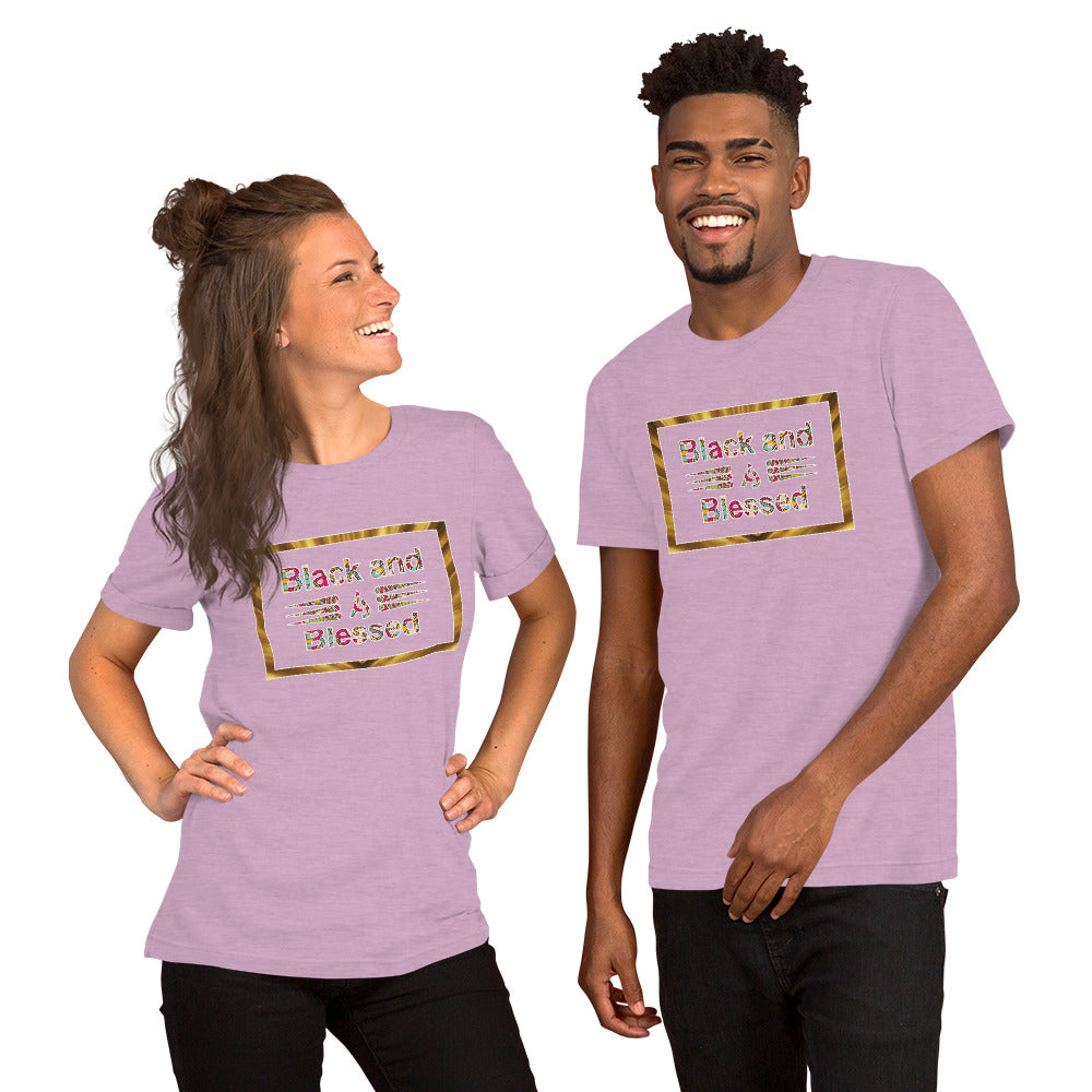 Black and Blessed Couple's Tee Unisex Short Sleeve  Shirt Jersey T-Shirt For all