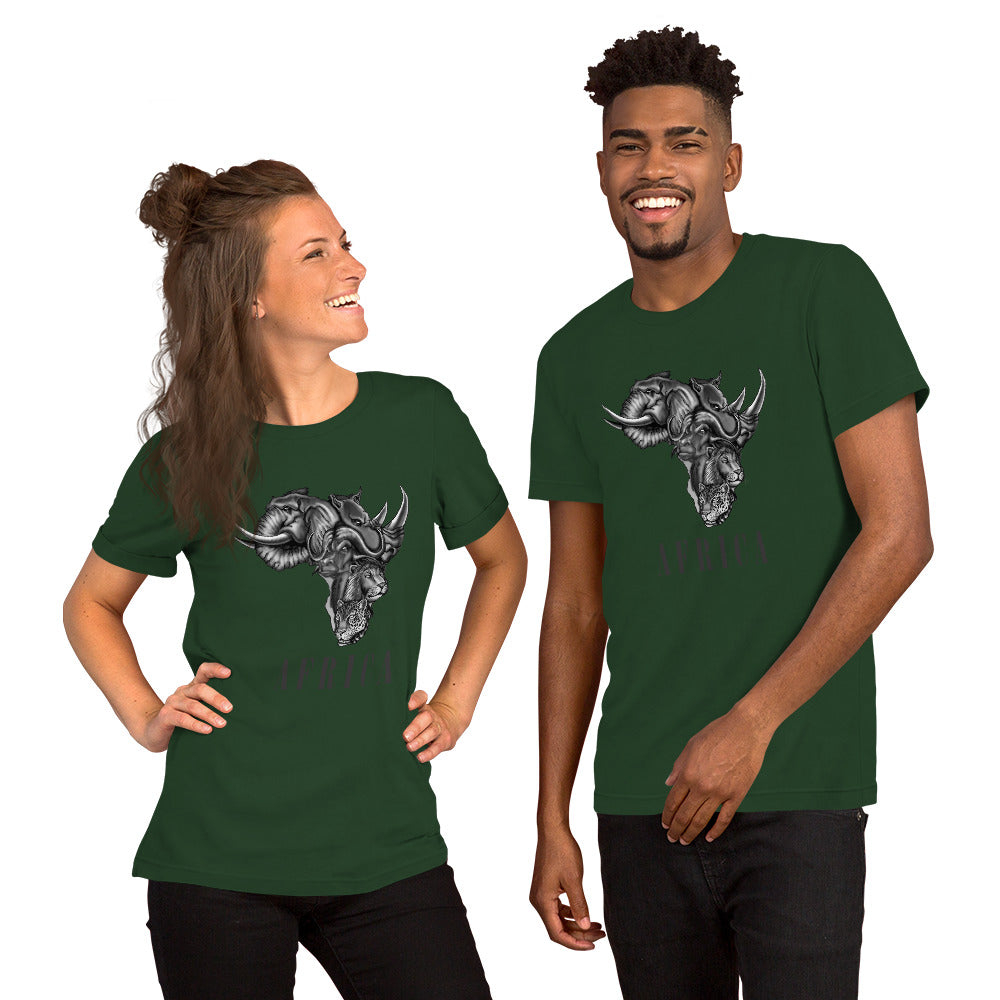 African Map Tee Unisex Short Sleeve Jersey T-Shirt