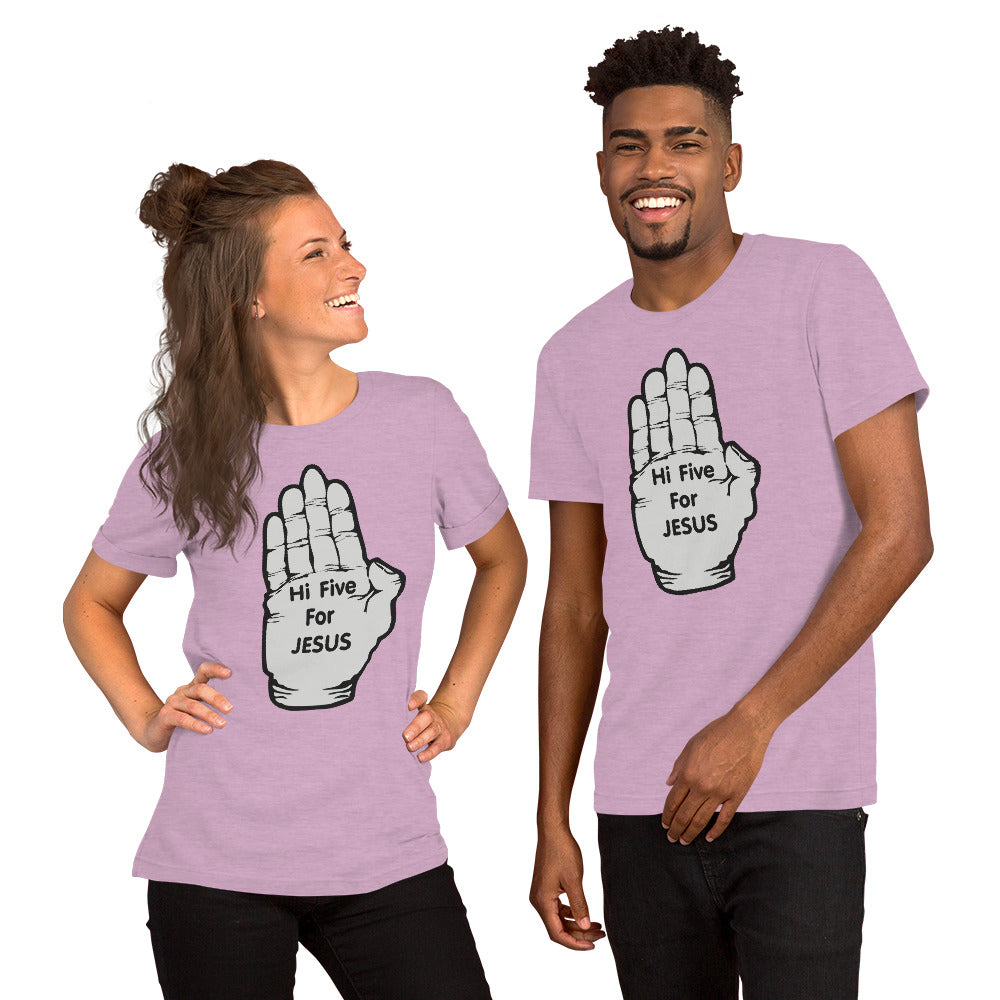 Hi five for Jesus Tee Unisex Short Sleeve Jersey T-Shirt