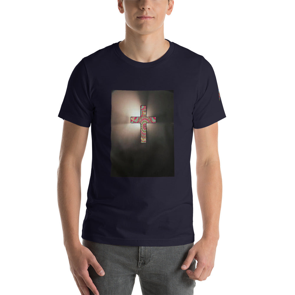 African Print Cross designed T-shirt Short-Sleeve Unisex T-Shirt